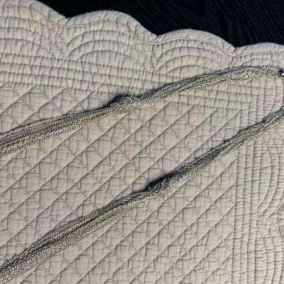 Lia Sophia Silver Tone Multi-Strand Mesh Knot Necklace Layered Costume Jewelry - Picture 3 of 5